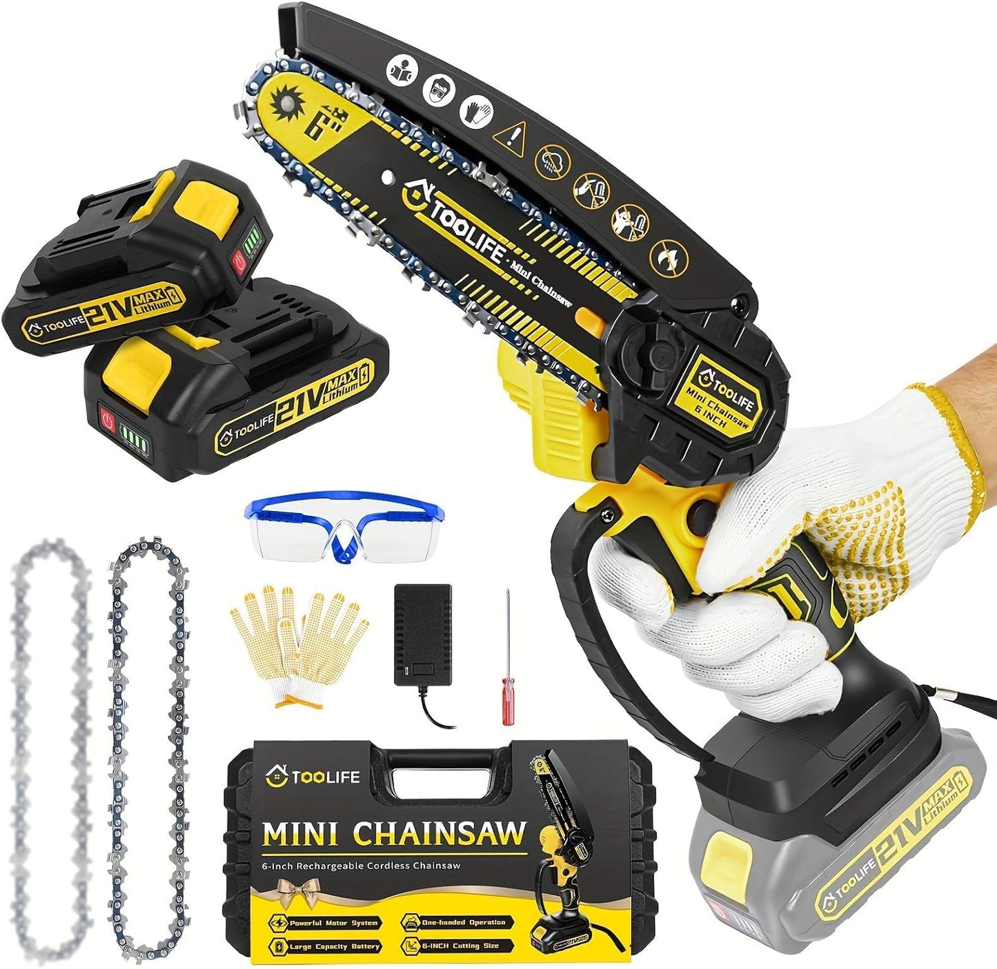 Motosierra Mini 6 Pulg Eléctrica para Corte Árboles