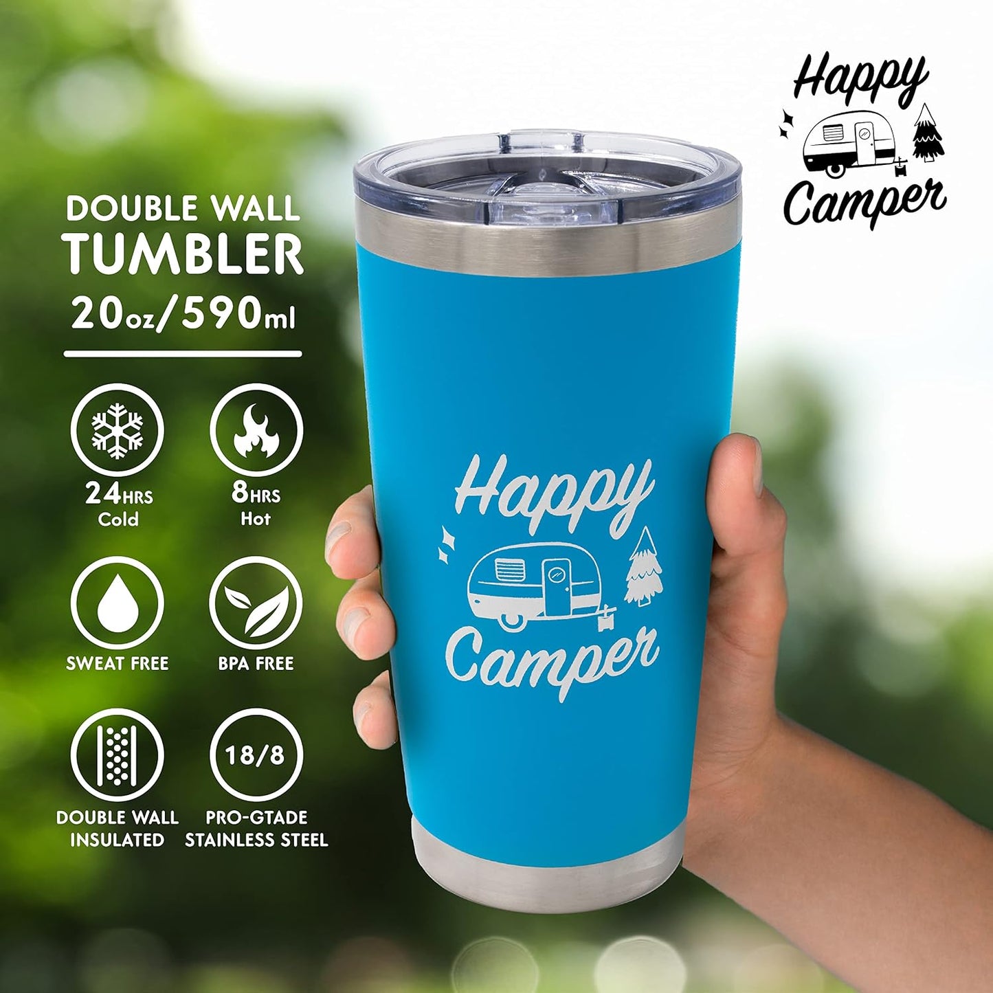 Vaso acero inox doble pared vacío tapa deslizante para viaje