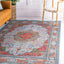 Alfombra malecón 2'2"x3'1" rectangular azul/naranja