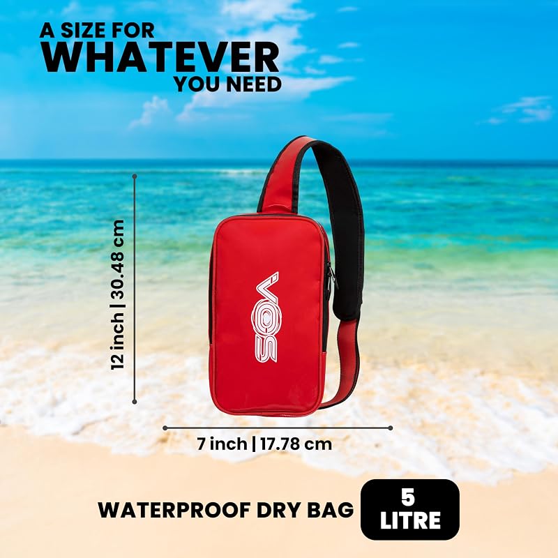 Bolso bandolera impermeable multiusos con cremallera rojo