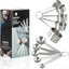 Set 10 Pzas Tazas y Cucharas Acero Inox Medidoras