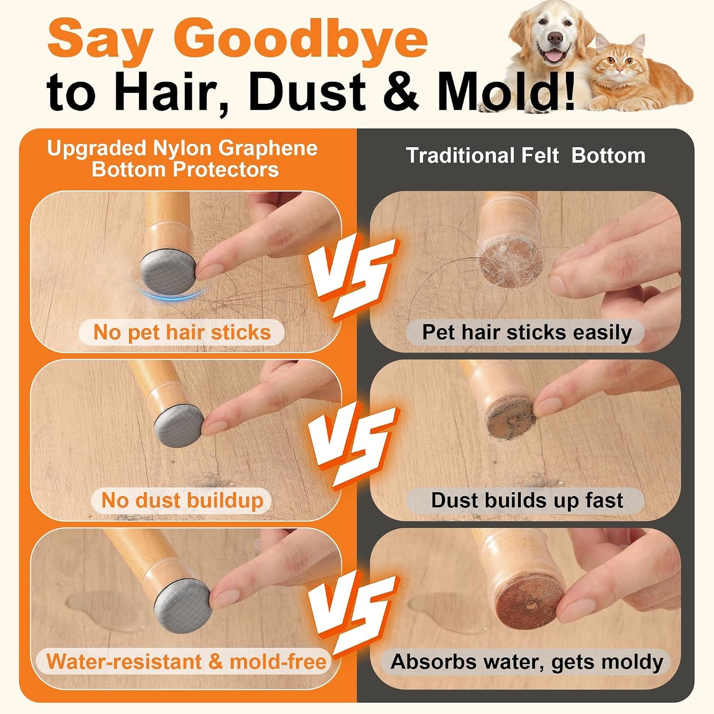 Protectores suelo para patas silla madera