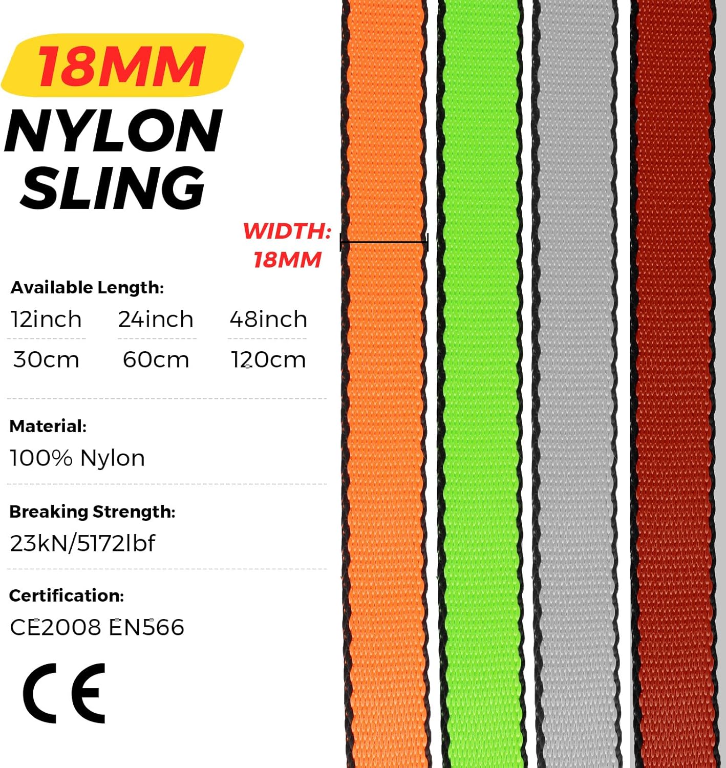 Correa escalada nylon 18mm 23KN CE2008/EN566