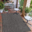 Alfombra rectangular 5x3ft x 7x1ft color negro/marfil
