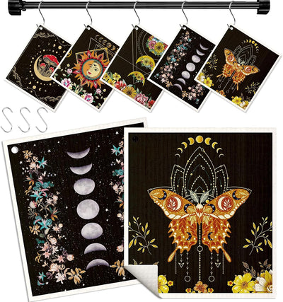 Paquete 5 paños suecos reutilizables secado rápido sol y luna
