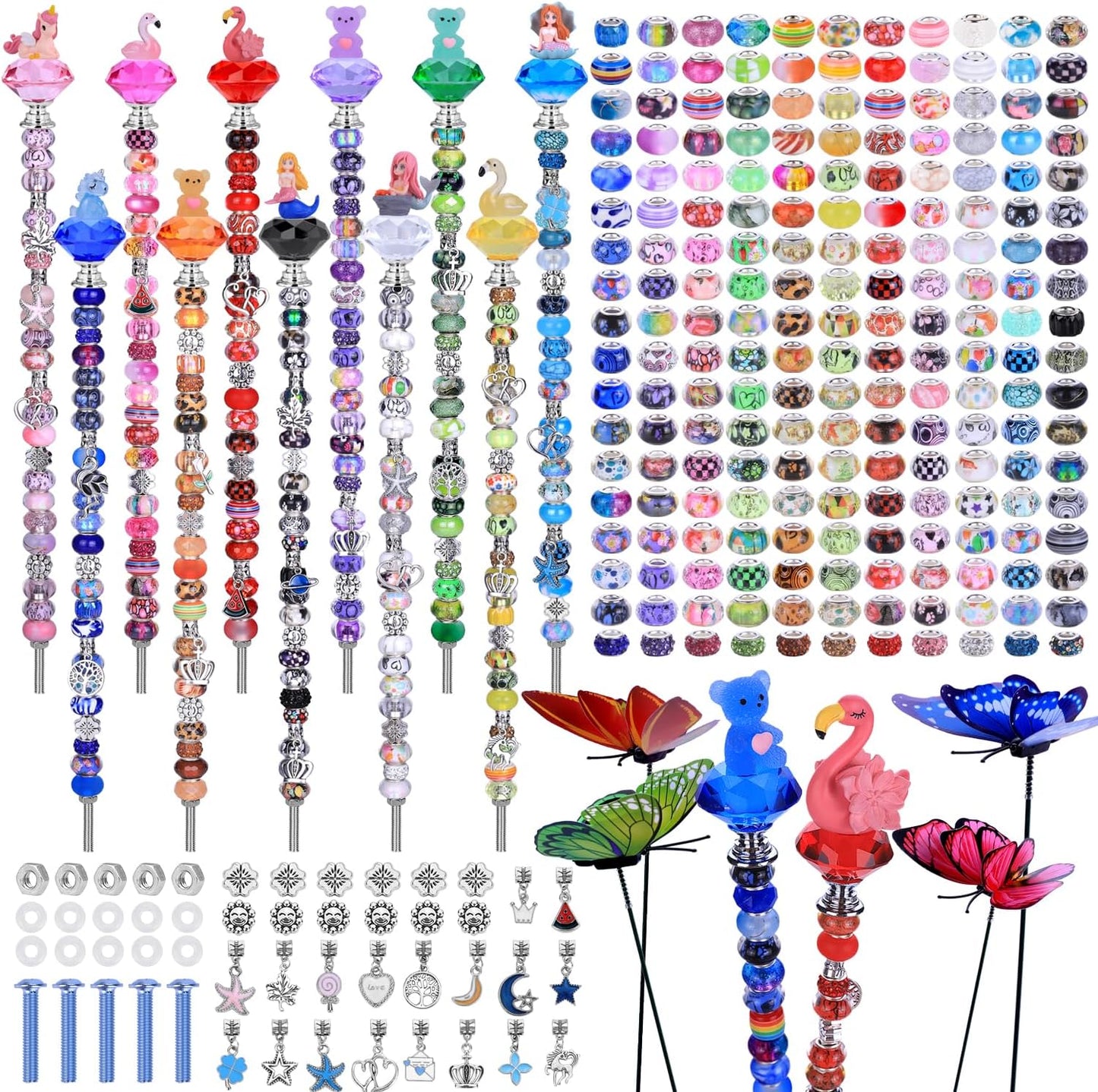 Kit 252 Pzas Varitas Hadas Jardín con Cuentas Cristales