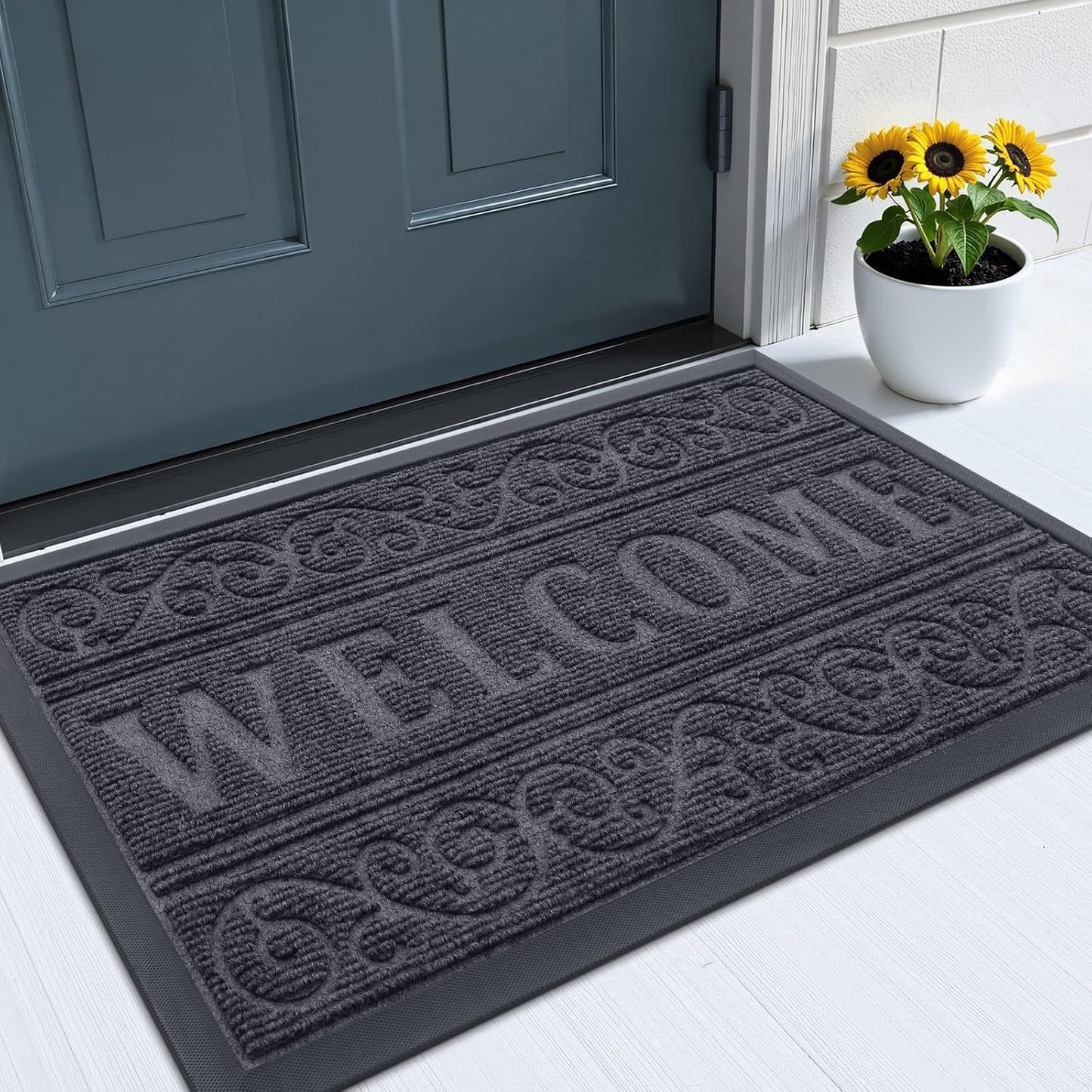 Tapete Bienvenida puerta impermeable resistente manchas