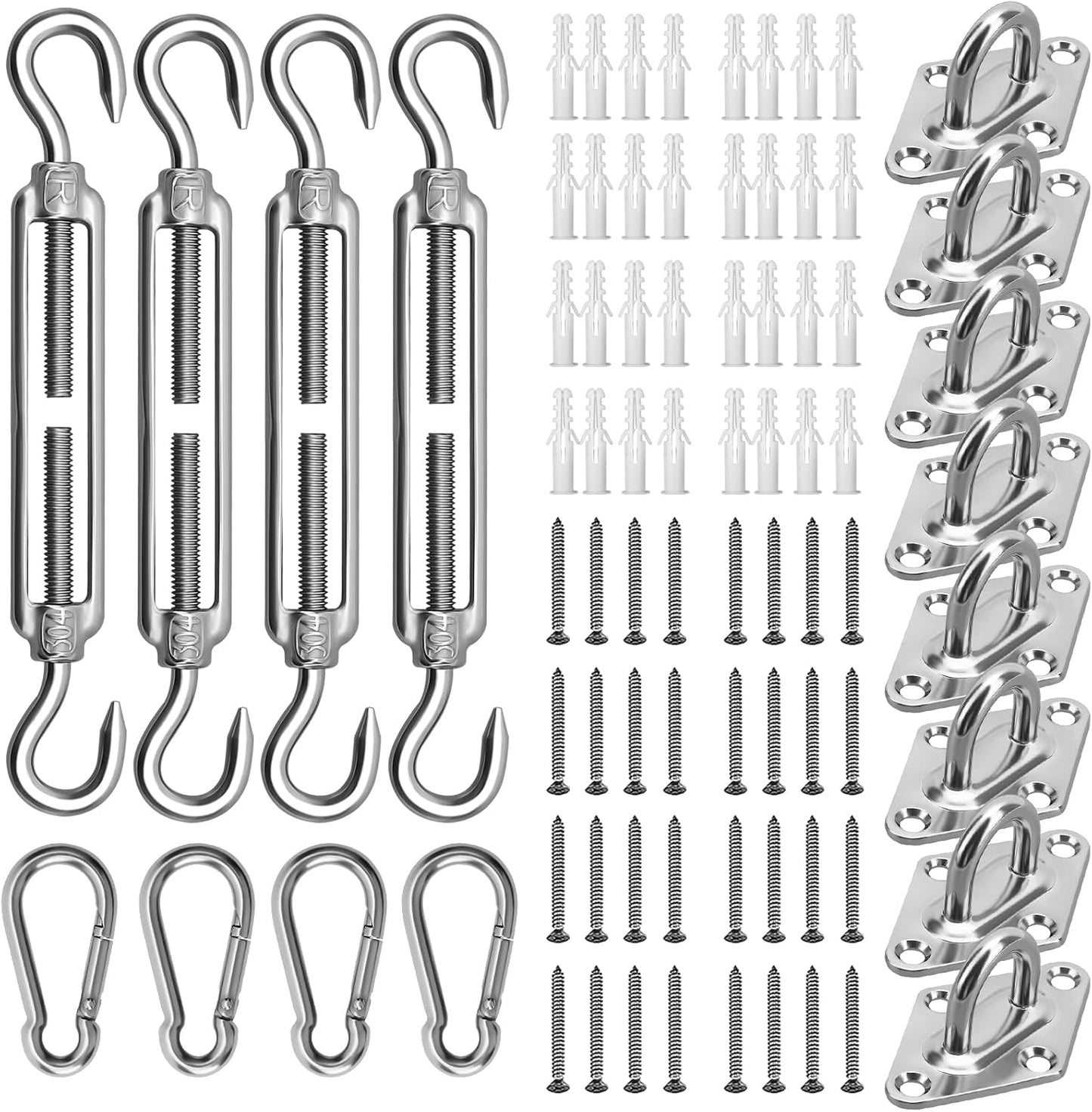 Kit accesorios toldos 80pzas acero inox terraza