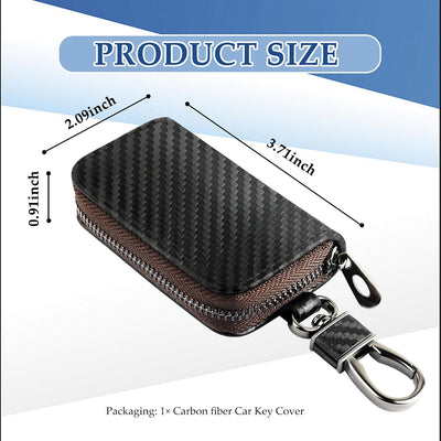 Funda llave coche fibra carbono cuero con cadena