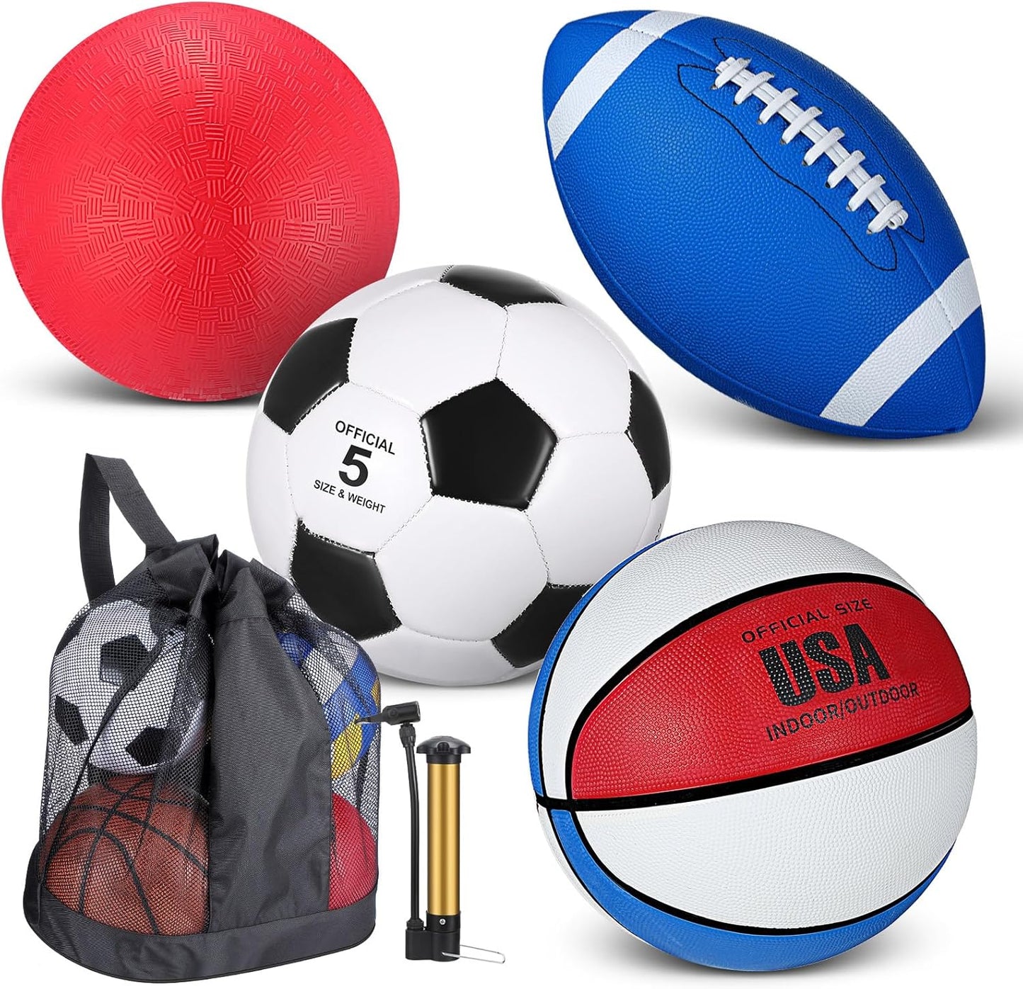 Set 4 pelotas deportivas baloncesto fútbol parque