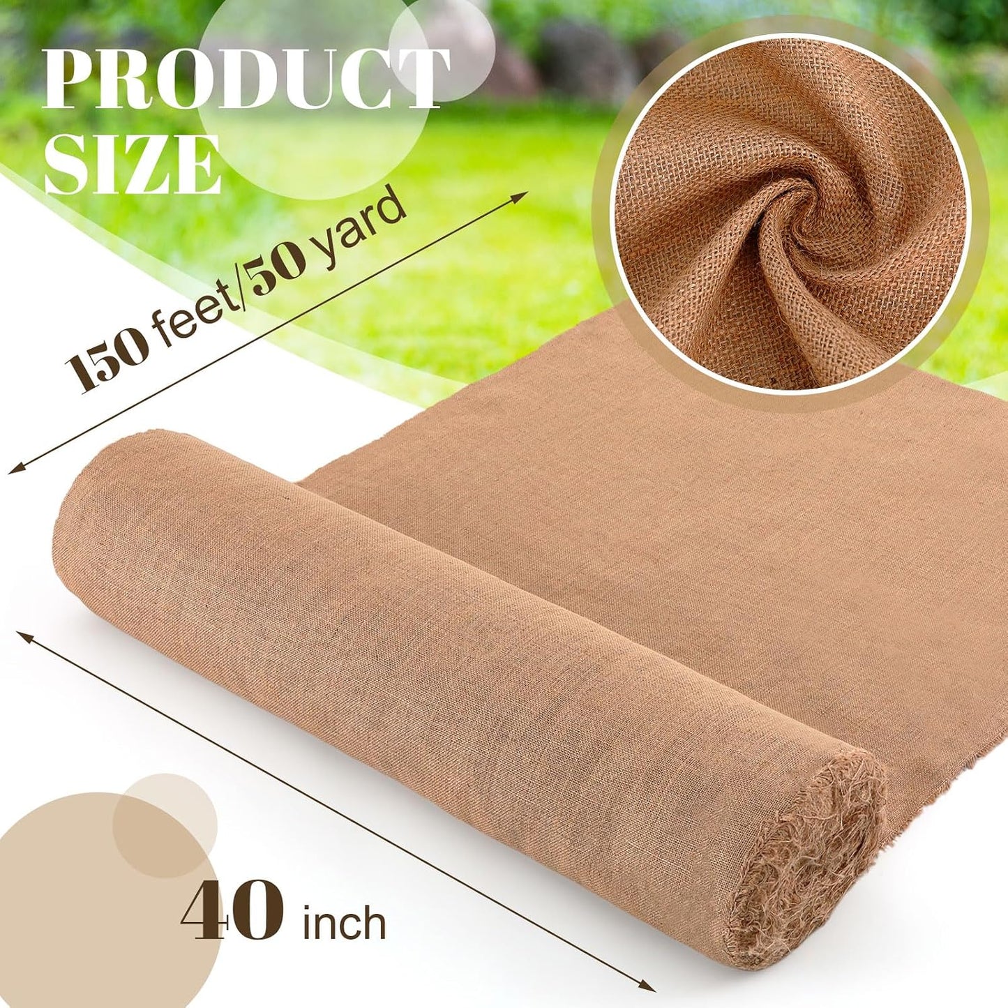 Rollo arpillera 40x150pies alta densidad 50uds jardinería