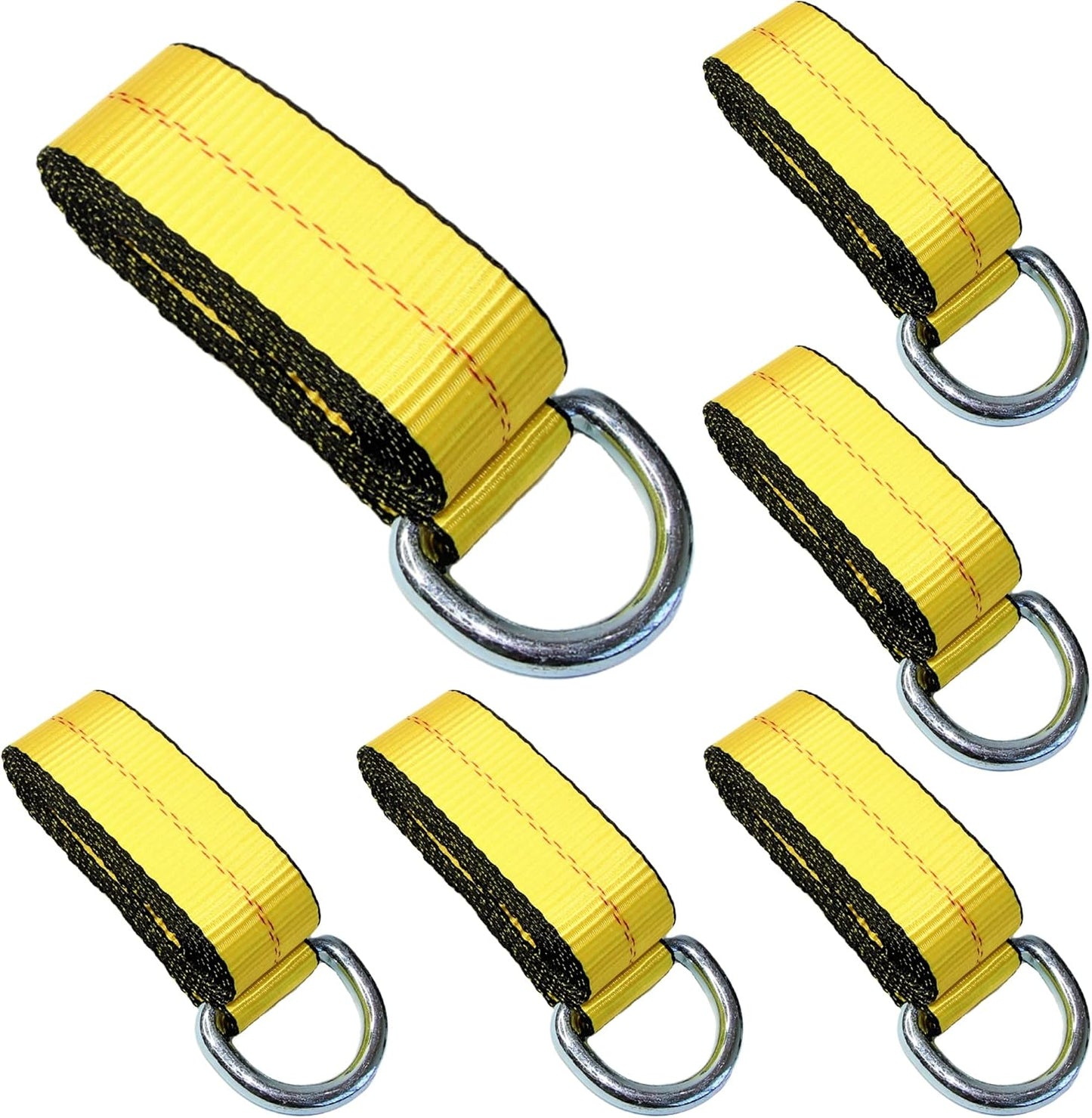 6 Correas Lazo 2" x8ft con Anillo D para Auto