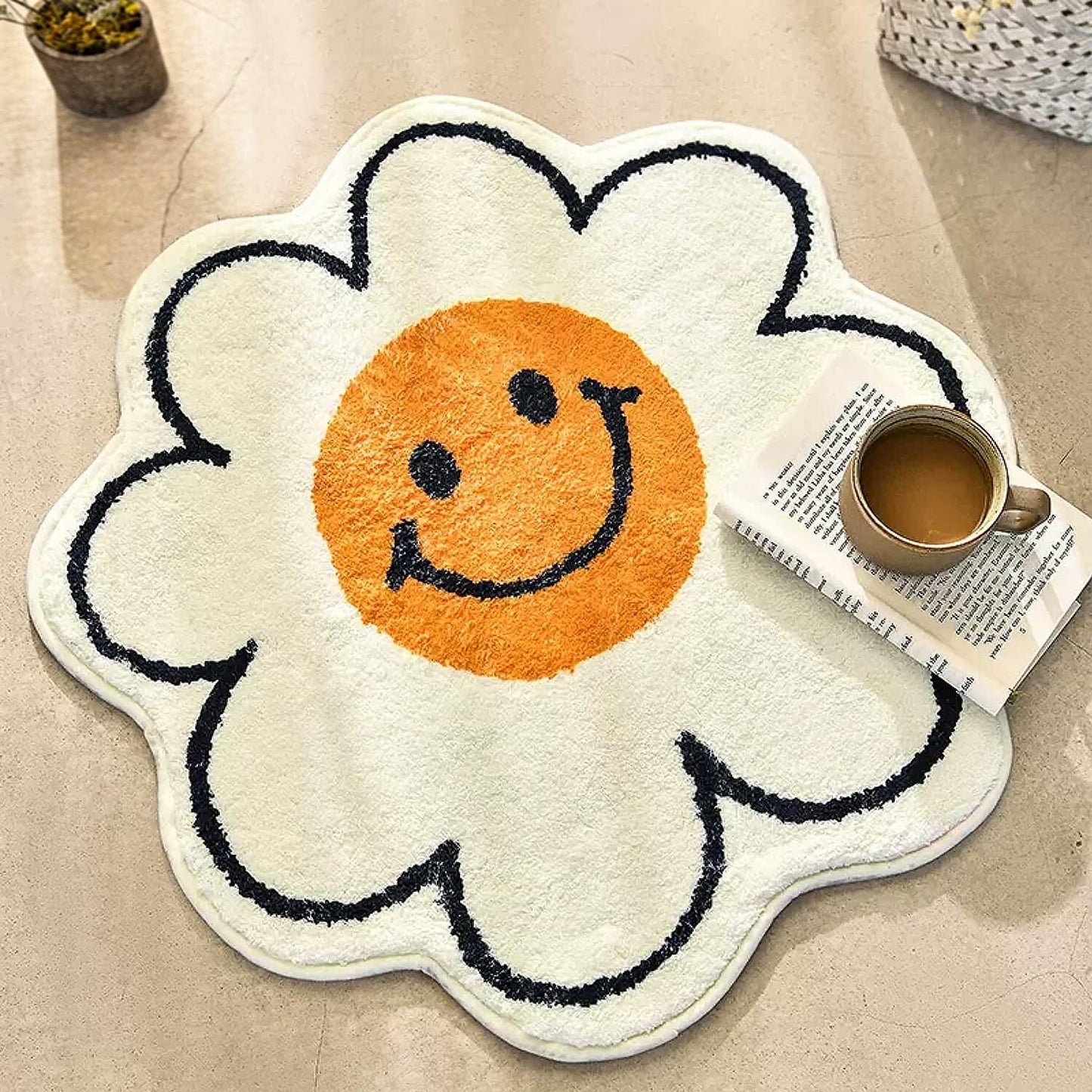 Alfombra baño diseño girasol absorbente lavable tapete hidromasaje