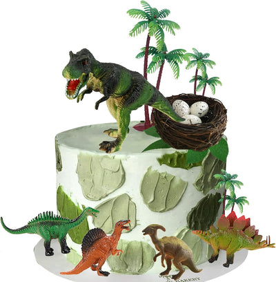 Decoración tartas dinosaurios huevos hojas árbol fiesta