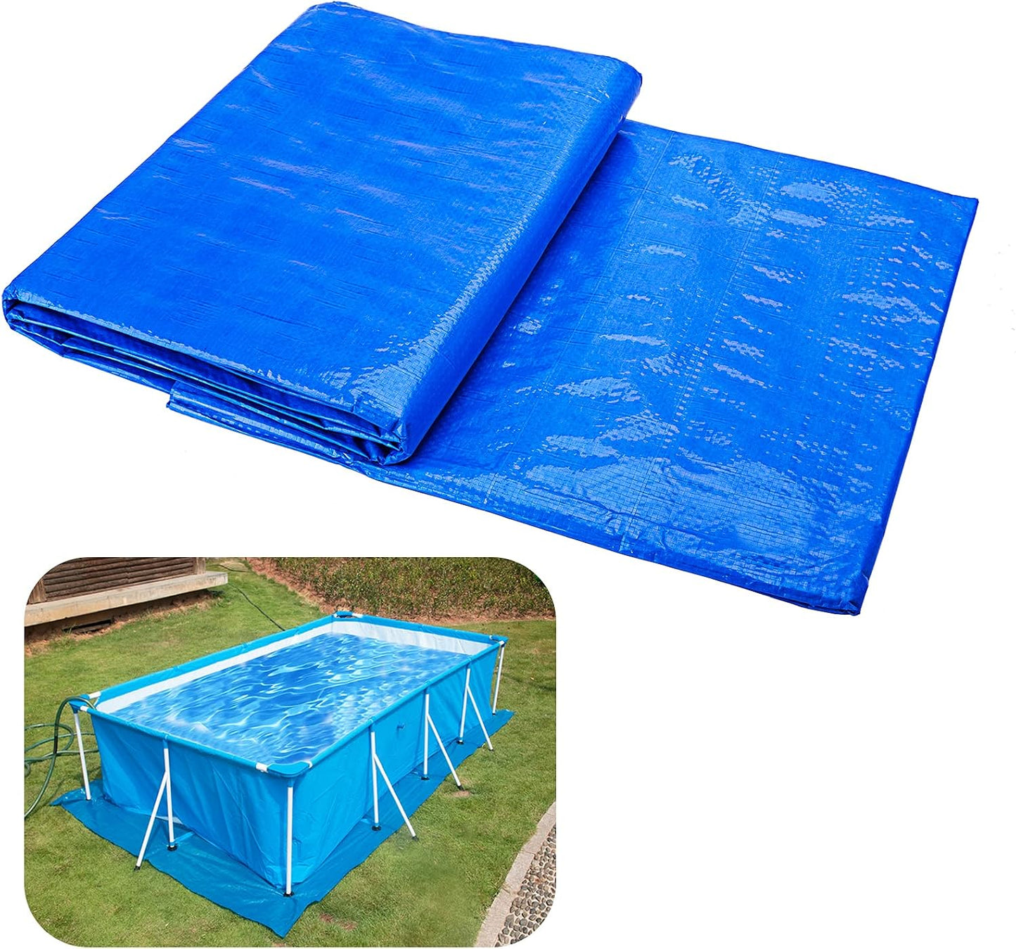 Lona piscina 11x7.8ft rectangular impermeable polietileno