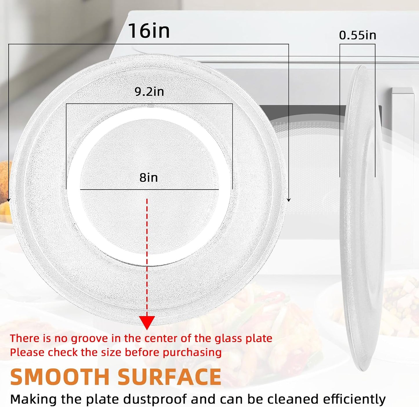 Plato vidrio microondas 16pulg comp G.E. WB49X10189