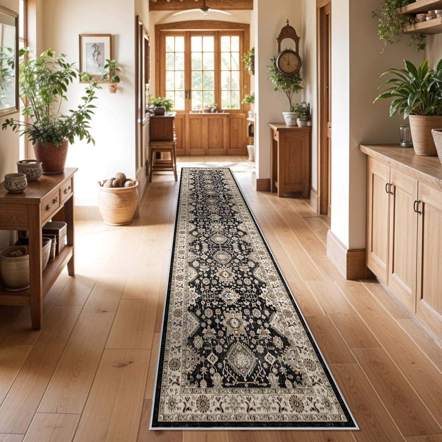 Alfombra pasillo 3x12pulg antiderrap goma negro