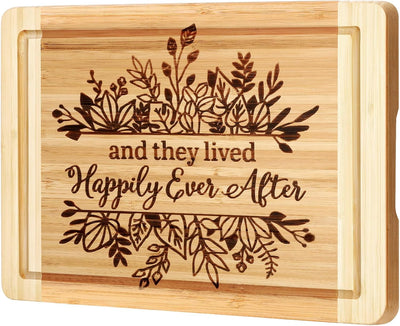 Tabla cortar grabada They Lived Happily Ever After regalo boda
