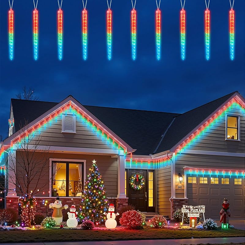 Luces carámbano Navidad 20" 480 LED impermeables techo