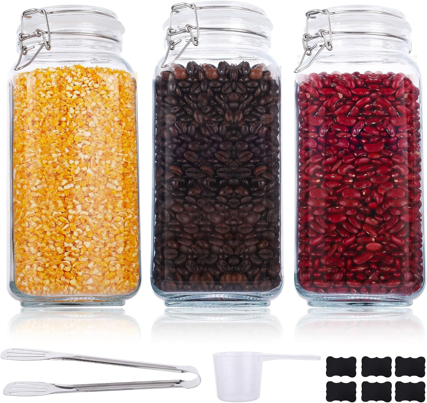 Tarros Vidrio 78oz con Tapas Herméticas