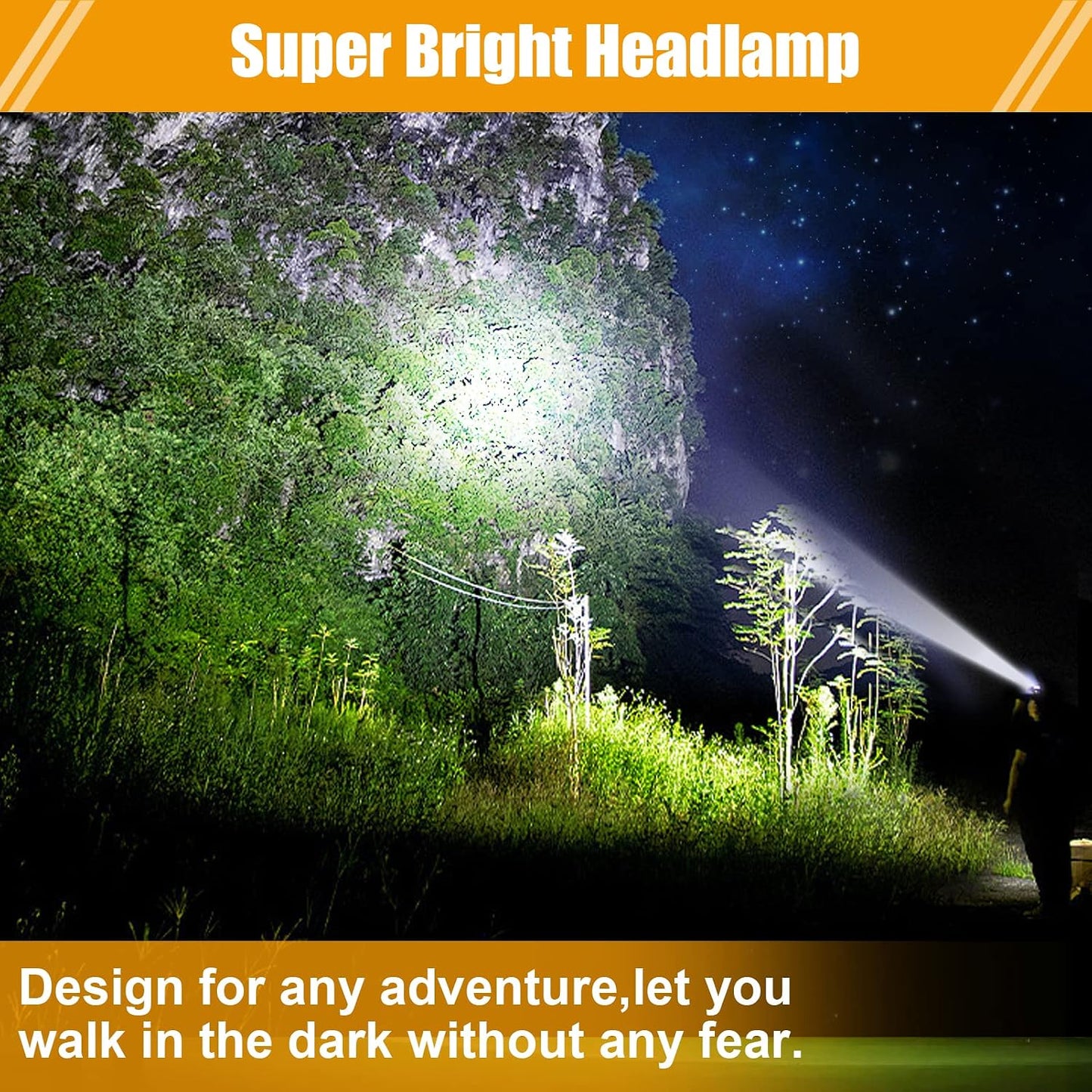 Faro LED recargable impermeable para minería y túneles