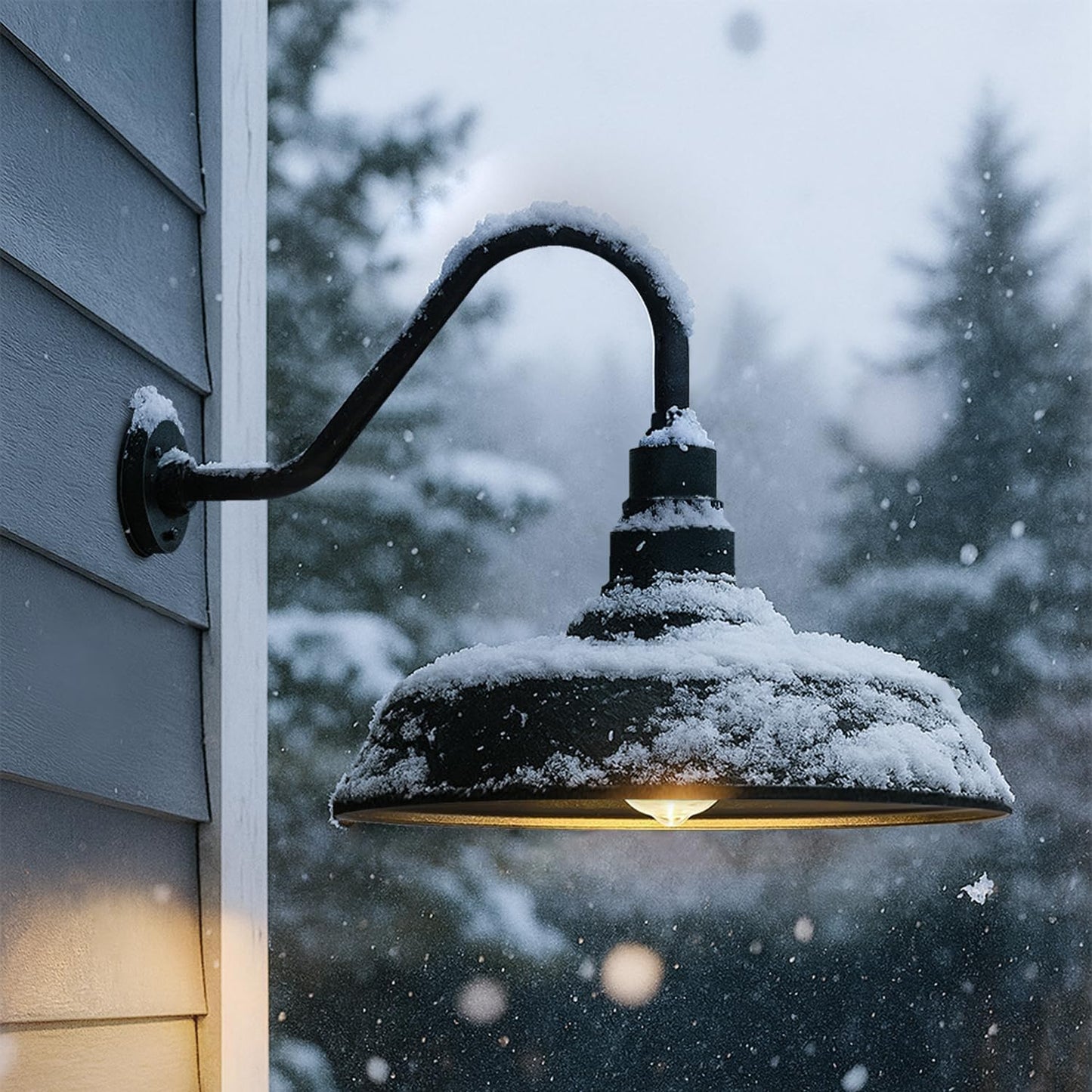 Luz granero cuello ganso 15pulg exterior pack 2