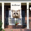 Bandera mapache 28x40" doble cara decoración jardín