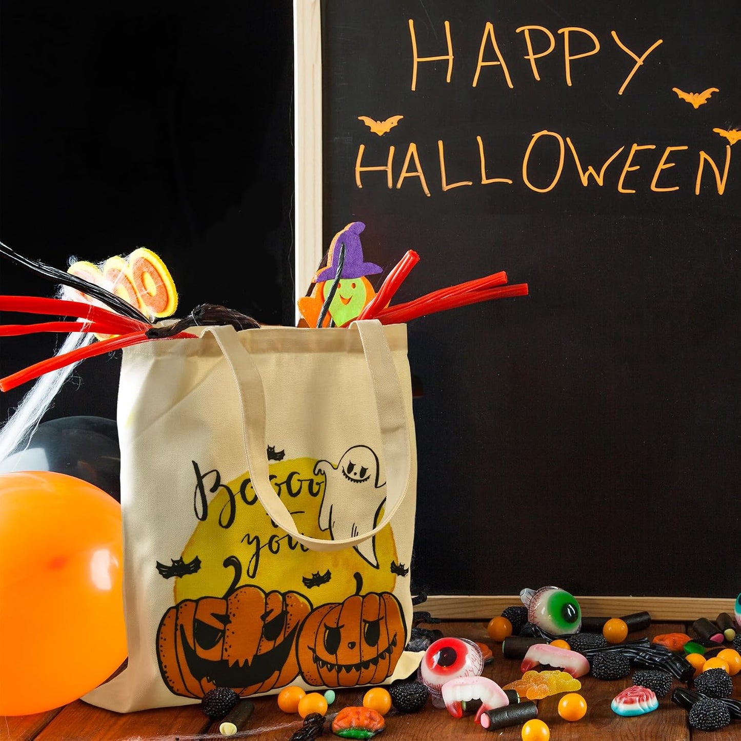 Bolsas lona Halloween reutilizables para trucos y regalos