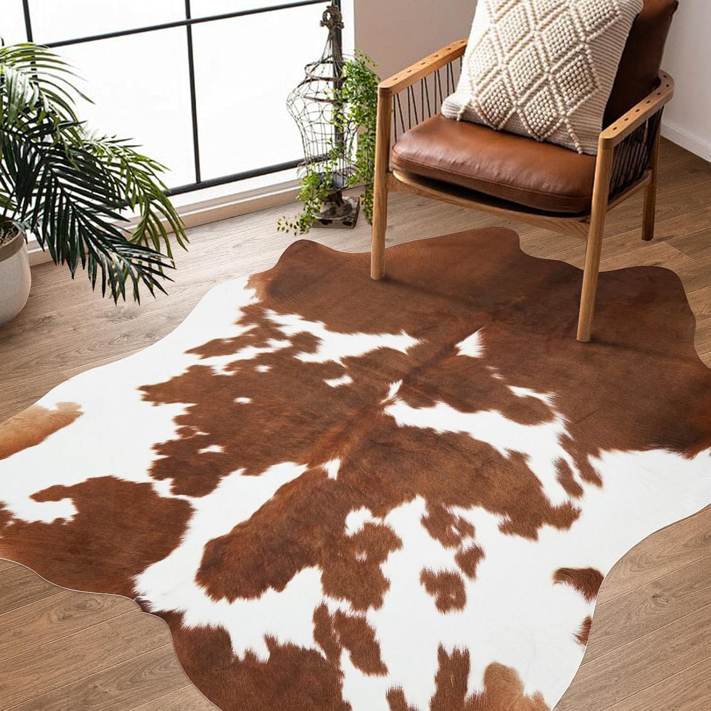 Alfombra piel vaca sintética estampado animal sala