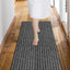 Alfombras antideslizantes impermeables 3x7ft rayas grises