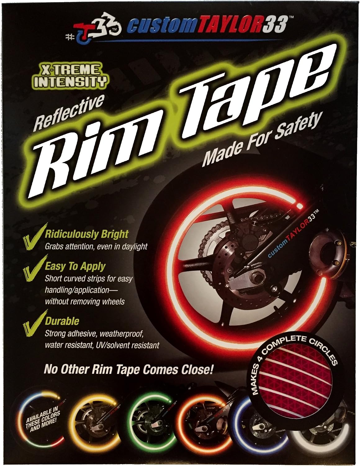 Cintas seguridad neumáticos moto rosa reflectantes