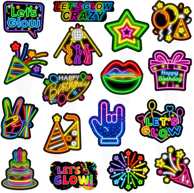 Decoración neón brillante para cupcakes fiesta cumpleaños