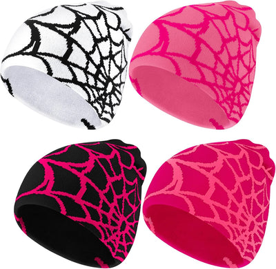 4 Pzas Gorro Y2k Telaraña Punto Acrílico Hombres Mujeres