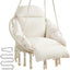 Silla hamaca con cojín grande color blanco crema