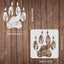 Plantillas lobo 11.8x11.8" reutilizables para pintar madera