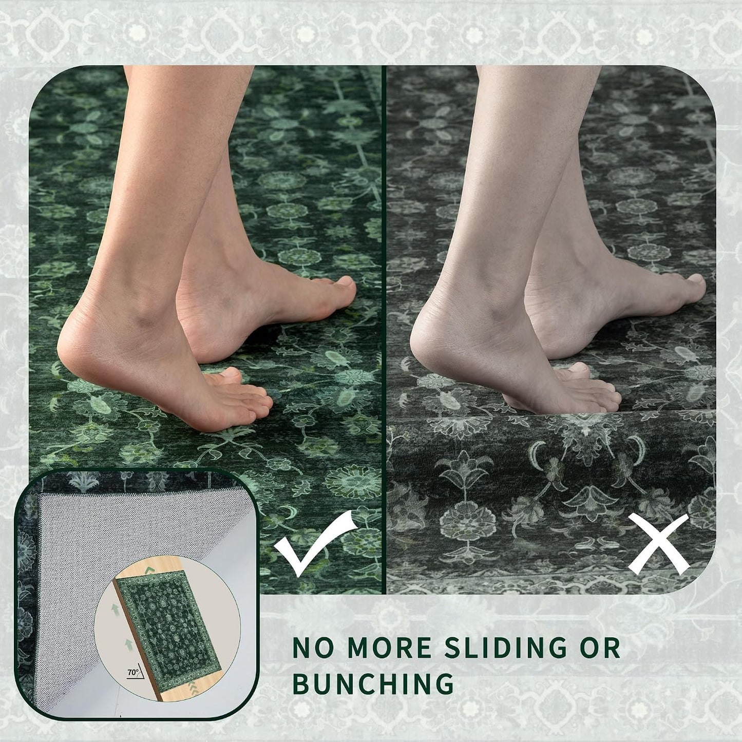 Alfombra pasillo 2x5pulg antiderrap bohemio