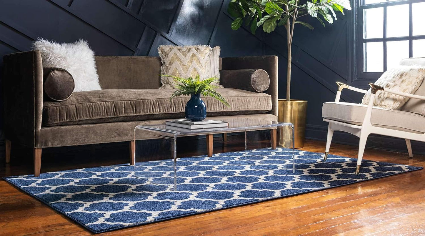 Alfombra área rectangular 2x2pulg x 3x1pulg azul oscuro