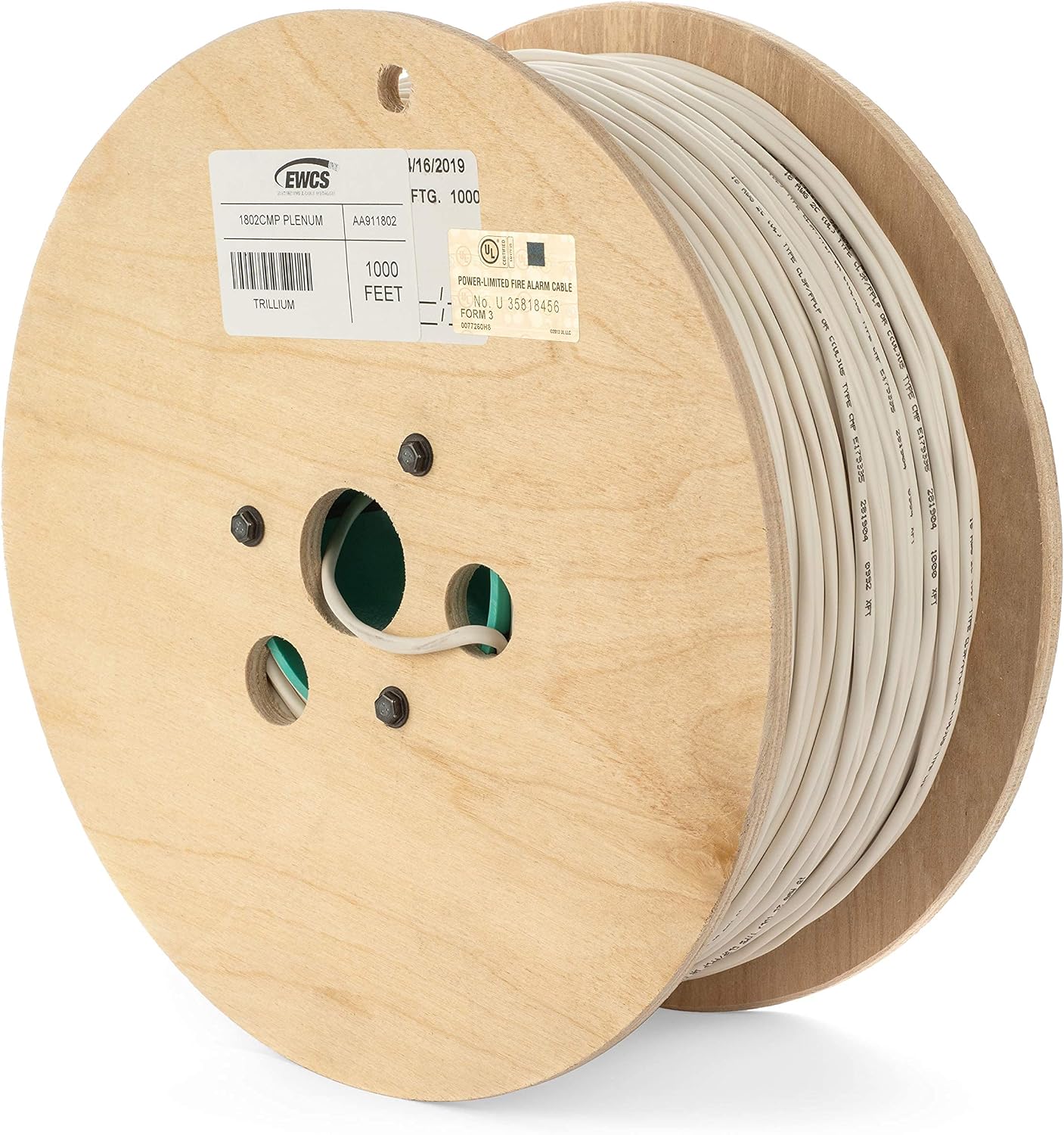 Cable seguridad sonido 18 AWG 2/C 1000pies Plenum Str CMP