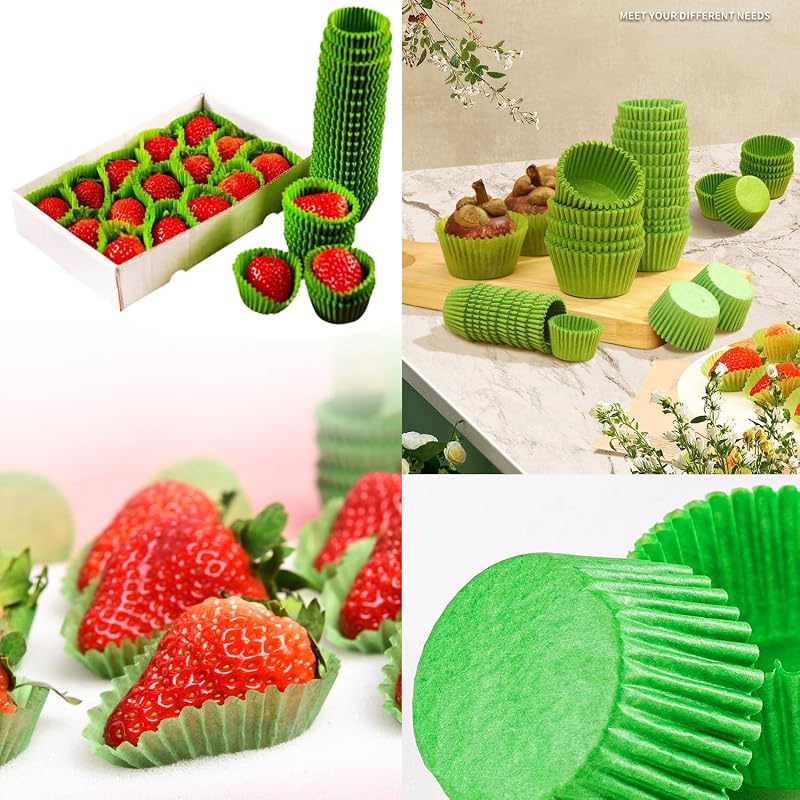 1000 Forros Magdalenas Papel Verde 1.5pulg Caja Pastelería