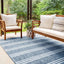 Alfombra área anguila 7x10ft rectangular azul/marfil