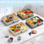 Set 4 Contenedores Bento Reutilizables Divididos Apilables