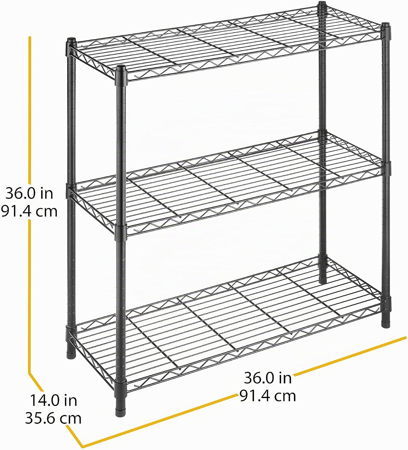 Estantería 3 niveles metal 1200lb cocina ajustable