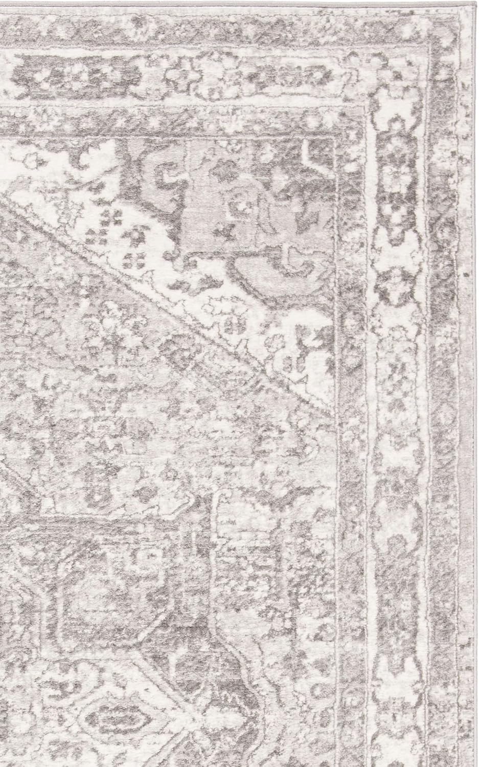 Alfombra sala 3ft2 crema gris diseño envejecido