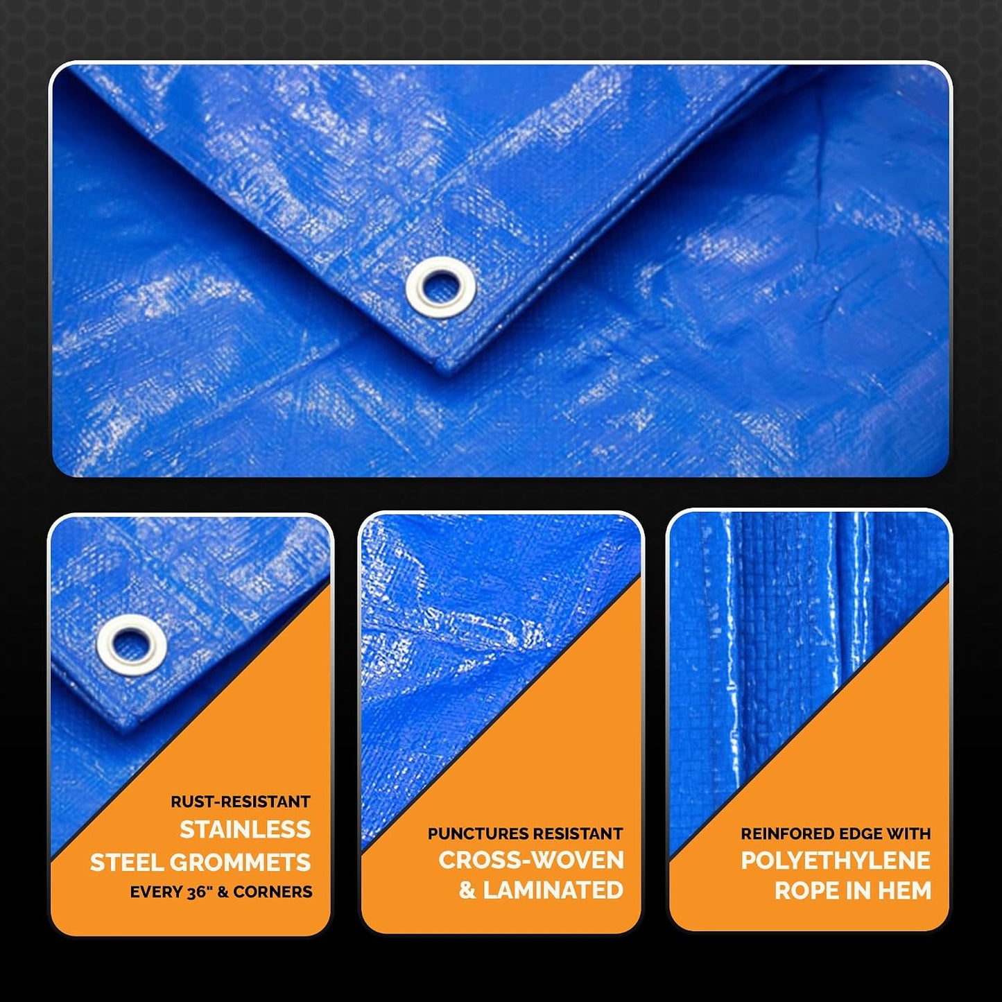 Lona resistente 30x50pulg polietileno 6mil cubierta