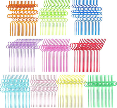180 Pajitas Reutilizables Coloridas Rizadas para Fiesta