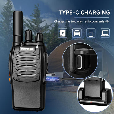 Walkie Talkies recargables FRS con linterna LED paquete 2