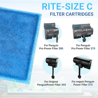 Cartuchos filtro acuario tamaño C Penguin PRO 16 Pzas