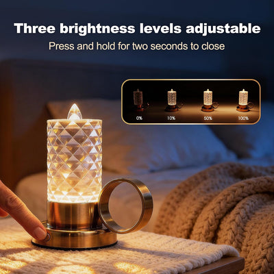 Velas LED recargables acrílico paquete 2 lámpara mesa inalámbrica