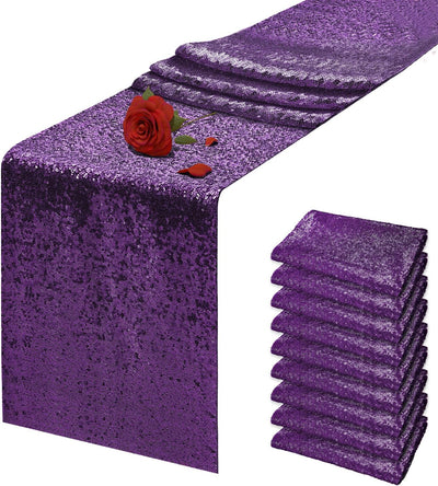 10 Caminos Mesa Lentejuelas Moradas 12x72pulg Fiesta Boda