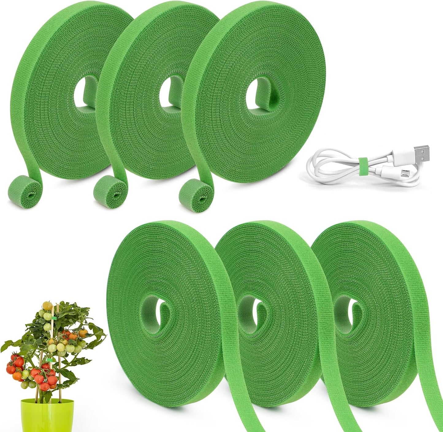 6 Rollos Cinta Verde 196pies para Plantas Trepadoras